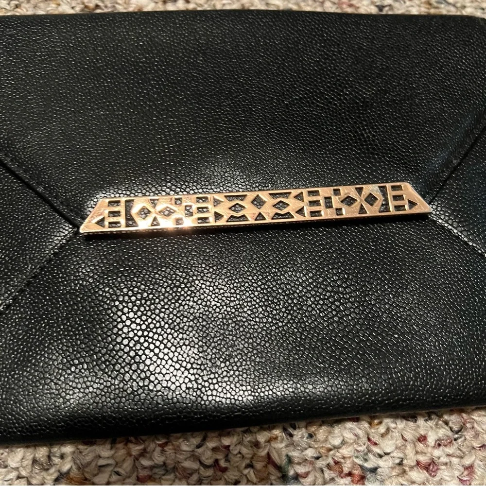 Stella & Dot Black Envelope Clutch Purse